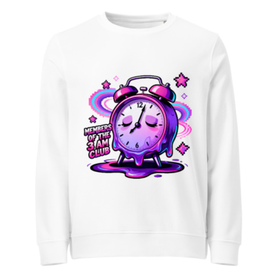 Unisex Organic Sweatshirt | Members of the 3 AM Club Alarm Clock Design