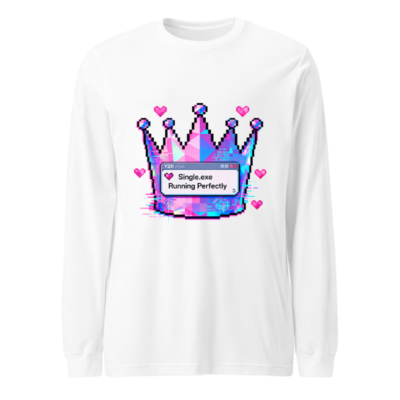 Pixel Crown Tee - Single.exe Running Perfectly Unisex Long Sleeve Shirt