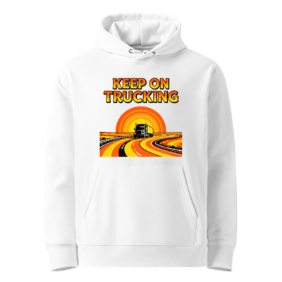 Keep On Trucking Hoodie - Unisex Eco-Friendly Sweatshirt with Retro Road Design