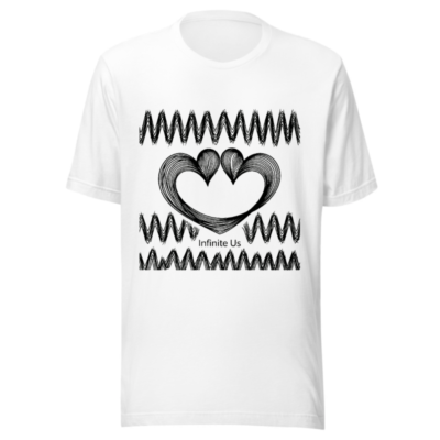 Unisex Staple T-Shirt | Infinite Us Heart Design, Black & White, Comfort Fit