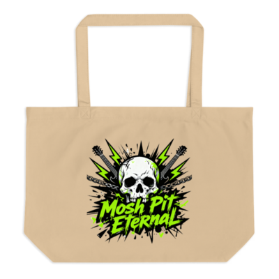 Large Organic Tote Bag | Mosh Pit Eternal Skull Design - Eco-Friendly & Sustainable