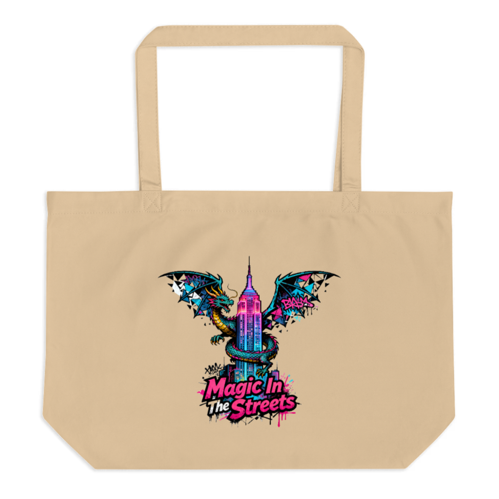 Magic In The Streets Dragon Tote Bag | Large Organic Cotton Tote