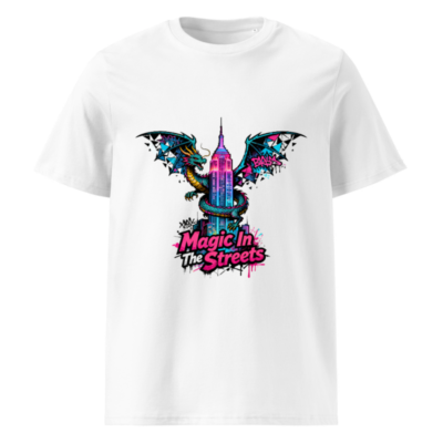 Unisex Organic Cotton T-Shirt - Magic In The Streets Dragon & Empire State Building Graphic