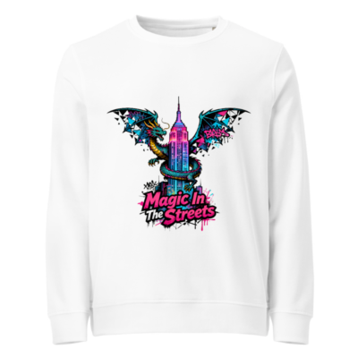 Unisex Organic Sweatshirt | Magic In The Streets Dragon & Empire State Design