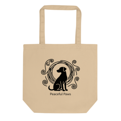 Eco Oyster Tote Bag | Sustainable Cotton Tote with Peaceful Paws Design