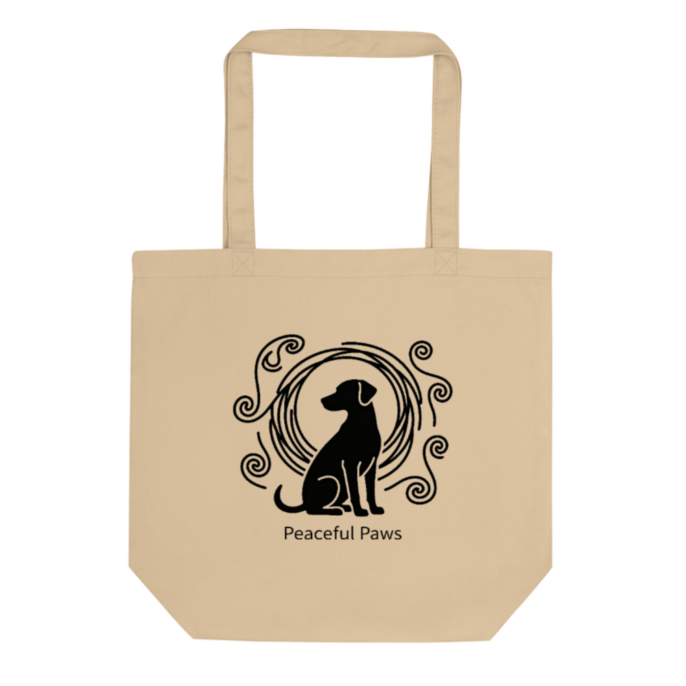Eco Oyster Tote Bag | Sustainable Cotton Tote with Peaceful Paws Design