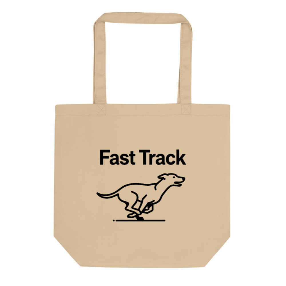 Eco Oyster Tote Bag | Fast Track Dog Design | Sustainable Cotton Tote