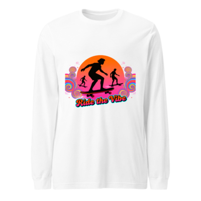 Ride the Vibe Long Sleeve Tee - Unisex Skateboard Graphic T-Shirt