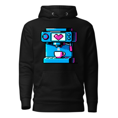 Pixel Art Coffee Machine Hoodie - Unisex Premium Pullover
