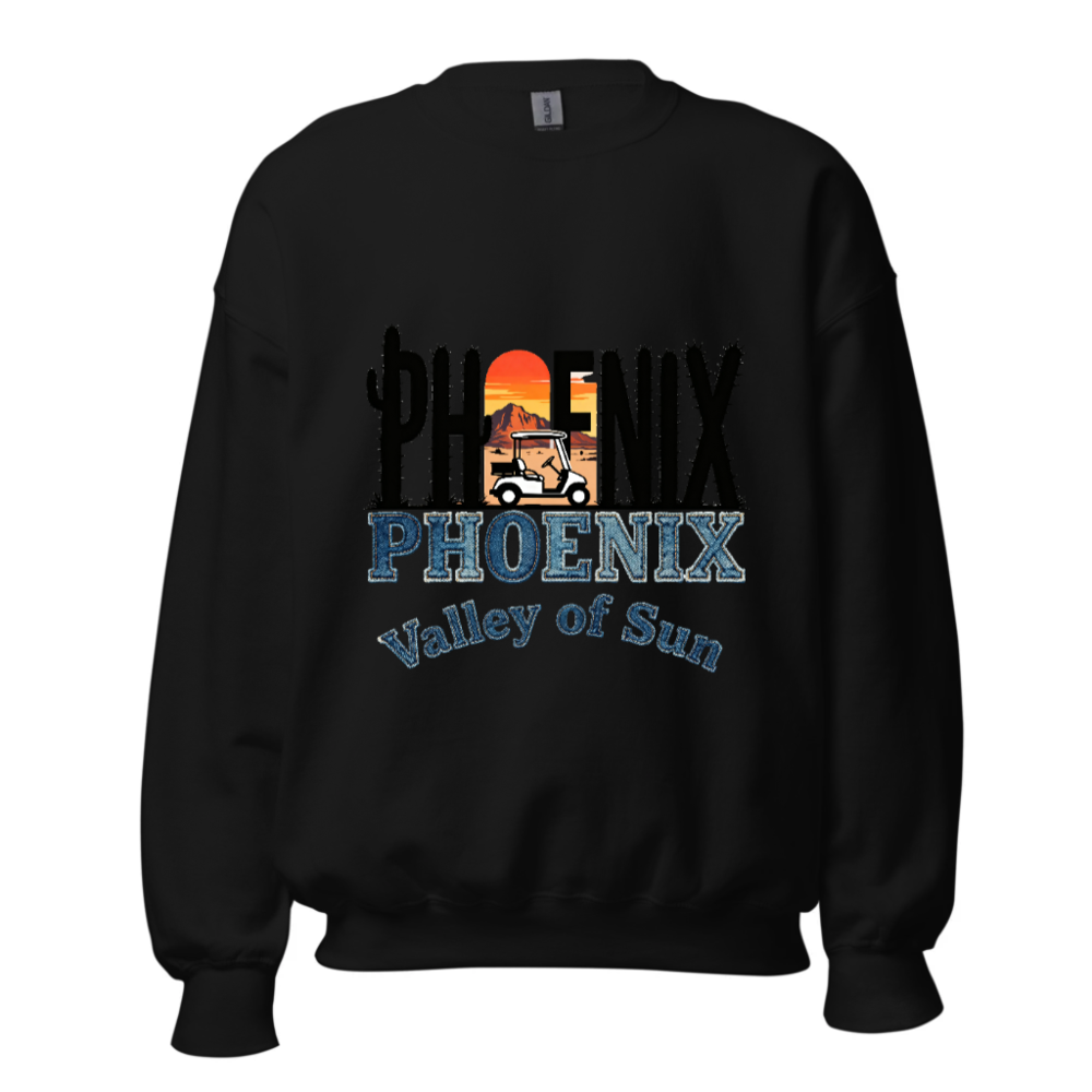 Phoenix Valley of Sun Golf Cart Sweatshirt - Unisex Crew Neck
