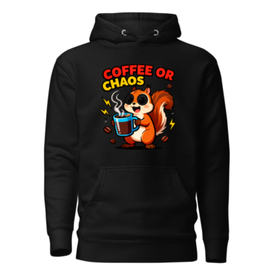 Coffee or Chaos Squirrel Hoodie - Unisex Premium Pullover
