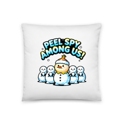 Peel Spy Among Us Snowman Pillow 18"x18" - Cute Onion-Themed Decorative Throw Pillow