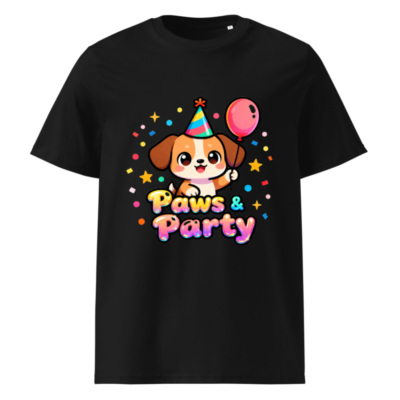 Unisex Organic Cotton T-Shirt | Paws & Party Puppy Birthday Design