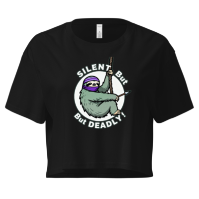Silent But Deadly Sloth Women's Crop Top - Fun Animal Graphic Tee