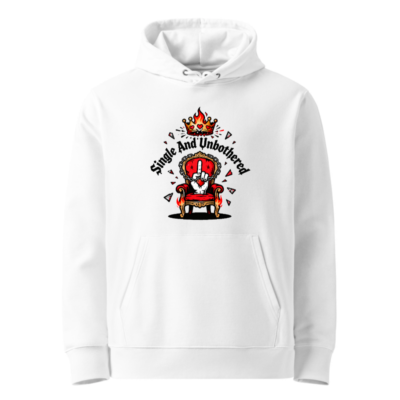 Unisex Eco Hoodie - Single And Unbothered, Flame Crown & Throne Design