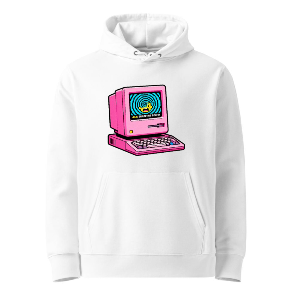 Pink Retro Computer Hoodie | Unisex Eco-Friendly Sweatshirt