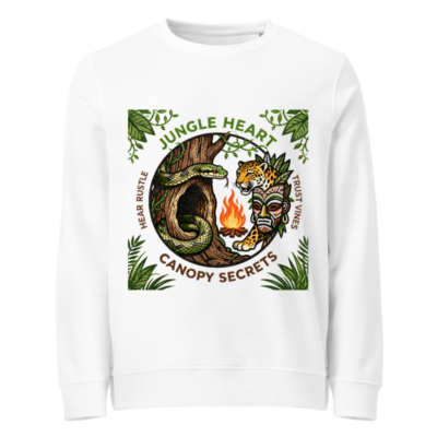 Unisex Organic Jungle Heart Sweatshirt | Canopy Secrets Design
