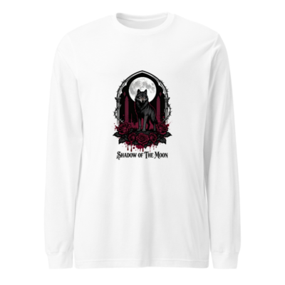 Shadow of the Moon Wolf Long Sleeve Tee - Gothic Unisex T-Shirt