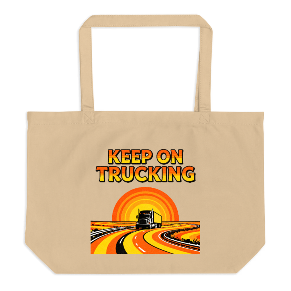 Keep On Trucking Organic Tote Bag | Large Eco-Friendly Canvas Tote
