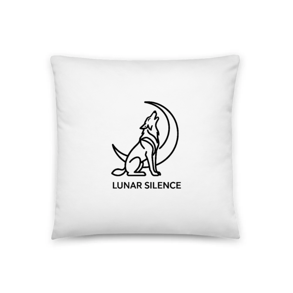 Lunar Silence Wolf Moon Pillow 18"x18" - Soft & Cozy Decorative Throw Pillow