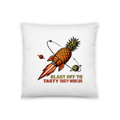 Pineapple Rocket Pillow 18"x18" - Blast Off to Tasty Tasty Worlds