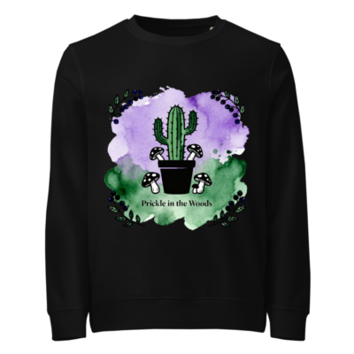 Unisex Organic Sweatshirt | Prickle in the Woods Cactus & Mushrooms Design