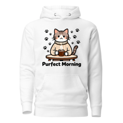 Purfect Morning Cat Hoodie | Unisex Premium Pullover Sweatshirt