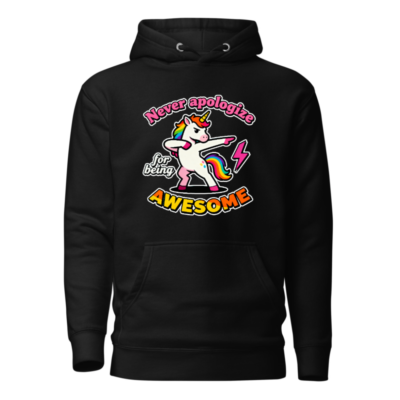 Unisex Premium Dabbing Unicorn Hoodie - Never Apologize for Being Awesome