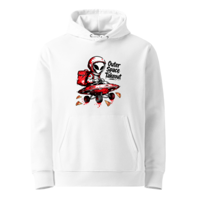 Unisex Eco Hoodie | Outer Space Takeout Alien Pizza Delivery