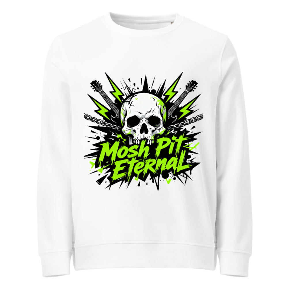 Unisex Organic Sweatshirt | Mosh Pit Eternal Skull Guitar Design