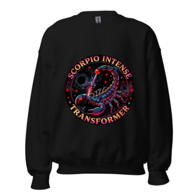 Scorpio Intense Transformer Unisex Crew Neck Sweatshirt - Cosmic Scorpion Design