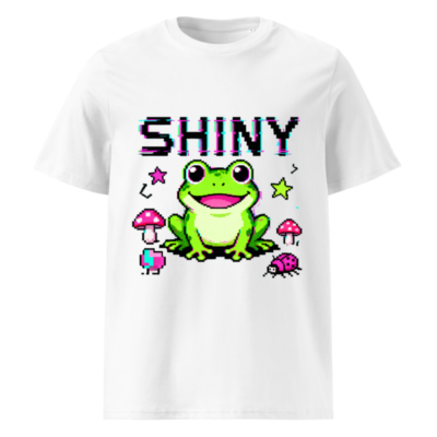 Shiny Pixel Frog Unisex Organic Cotton T-Shirt - Eco-Friendly & Comfortable