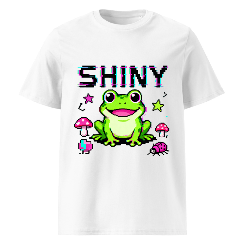 Shiny Pixel Frog Unisex Organic Cotton T-Shirt - Eco-Friendly & Comfortable
