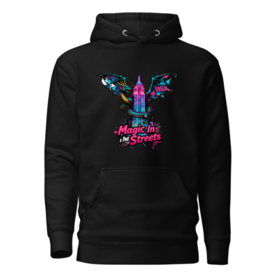 Magic In the Streets Unisex Premium Pullover Hoodie - Dragon & Empire State Building Graphic