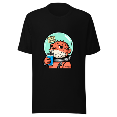 Unisex Pufferfish Astronaut T-Shirt - 'Do Not Disturb' Space Design