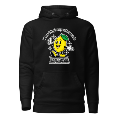 Unisex Premium Pullover Hoodie - 'Make Lemons' Lemon Character Hoodie