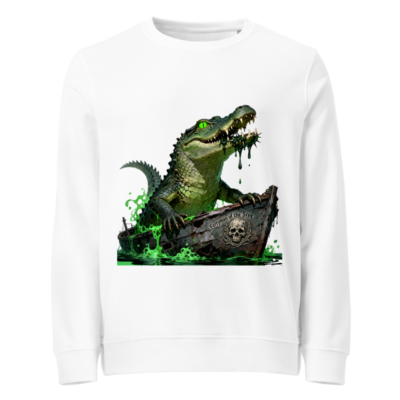 Crocodile Ferryman of the Styx Organic Sweatshirt | Unisex Eco-Friendly Sweatshirt