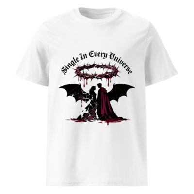 Unisex Organic Cotton T-Shirt - 'Single In Every Universe' Gothic Vampire Couple Design