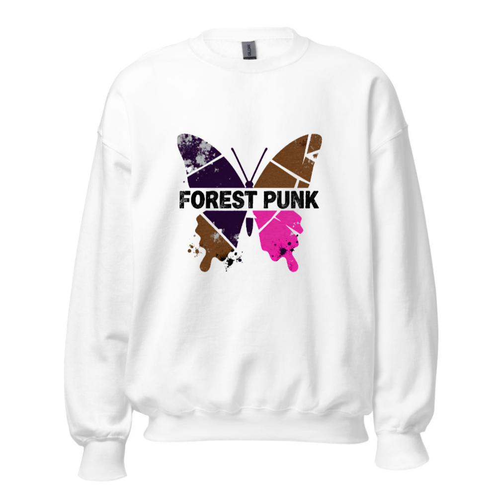 Unisex Forest Punk Butterfly Sweatshirt | Vintage Graphic Crew Neck