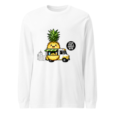 Pineapple Food Truck Long Sleeve Tee - Stop for a Sweet Bite Unisex Shirt