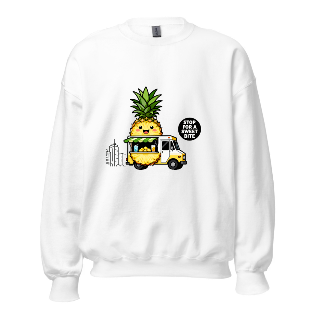 Pineapple Food Truck Sweatshirt | Unisex Crew Neck | Stop for a Sweet Bite