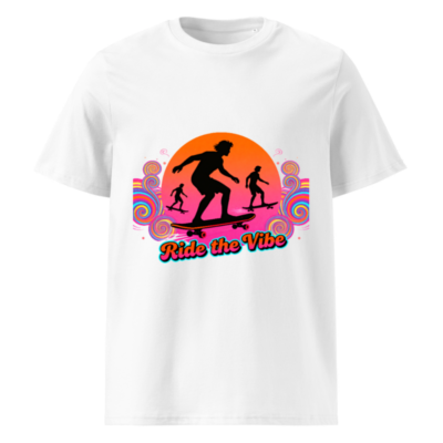 Unisex Organic Cotton T-Shirt | Ride the Vibe Skateboard Graphic Tee