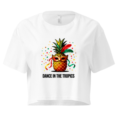Women's Crop Top - Pineapple Mask Dance in the Tropics Tropical Party Shirt