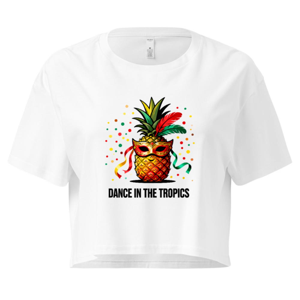 Women's Crop Top - Pineapple Mask Dance in the Tropics Tropical Party Shirt
