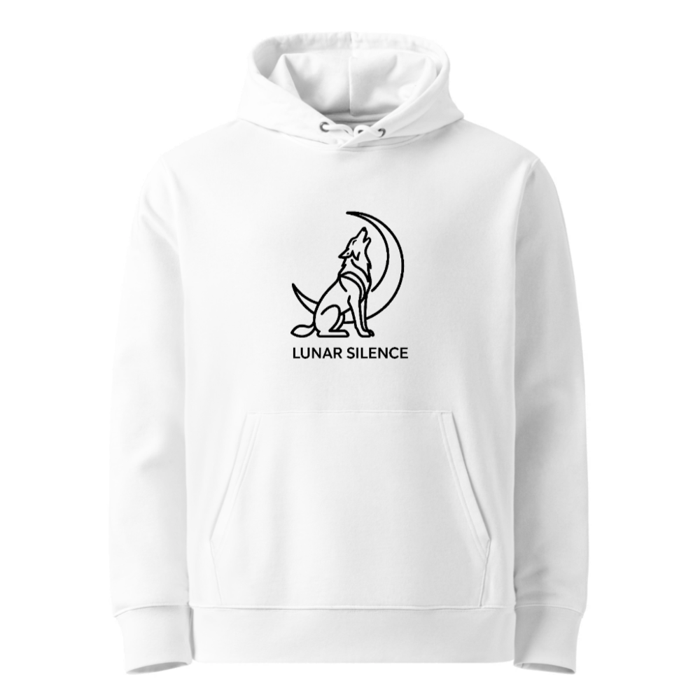 Unisex Essential Eco Hoodie | Lunar Silence Wolf Moon Design