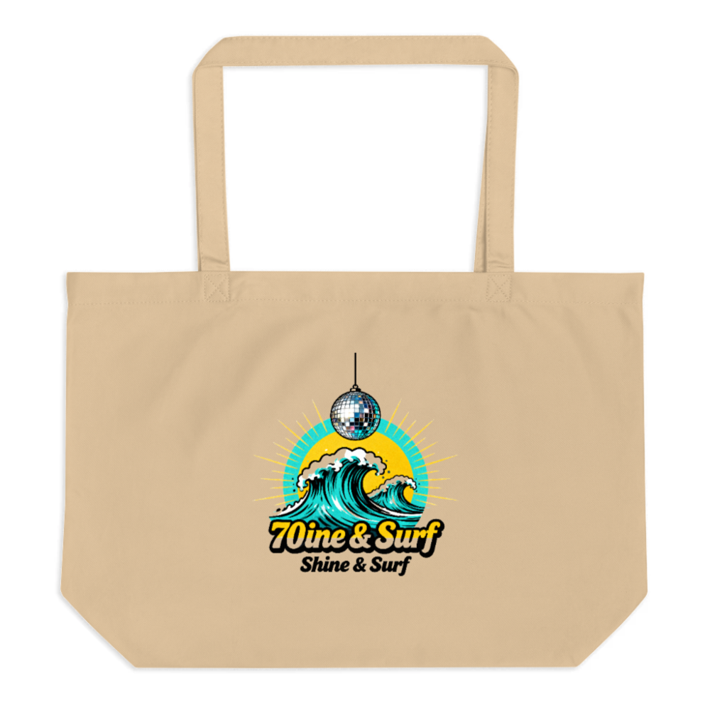 70ine & Surf Organic Tote Bag - Large Eco-Friendly Canvas Bag