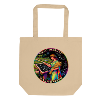 Eco Oyster Tote Bag | Virgo Detailed Harmonizer - Sustainable Canvas Tote