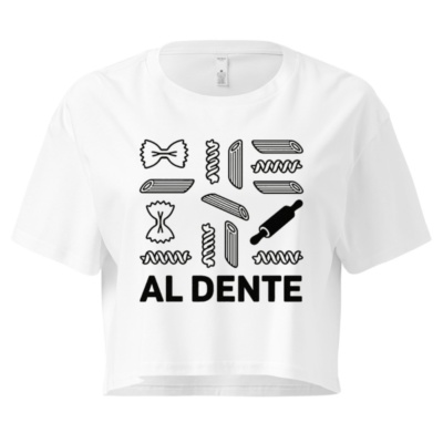 Women's Crop Top - Al Dente Pasta Design, Comfort Fit, Casual Style