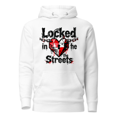 Unisex Premium Pullover Hoodie - 'Locked in the Streets' Heart & Chain Design