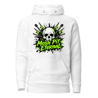 Mosh Pit Eternal Unisex Hoodie - Premium Pullover with Skull & Guitar Design